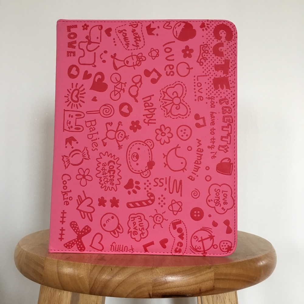 Kawaii pink cartoon iPad 1 case